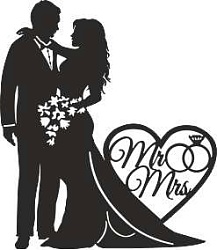 Топпер "Mr&Mrs", 36001171-ч 13*15 см