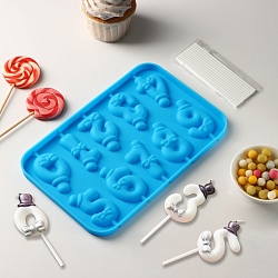 Форма для леденцов «Цифры-мальчики», 22×14×1 см, 10 ячеек (5,5×3,5 см)