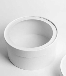 Коробка для зефира 16 см*7,5 см круглая, белая