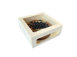Коробка для торта CWW 22 см*22 см*10 см с окном белая