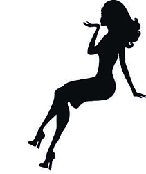 Топпер "Девушка, поцелуй", 36001123-ч 9*13 см