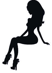 Топпер "Девушка, распущ волосы", 36001121-ч 9*13 см